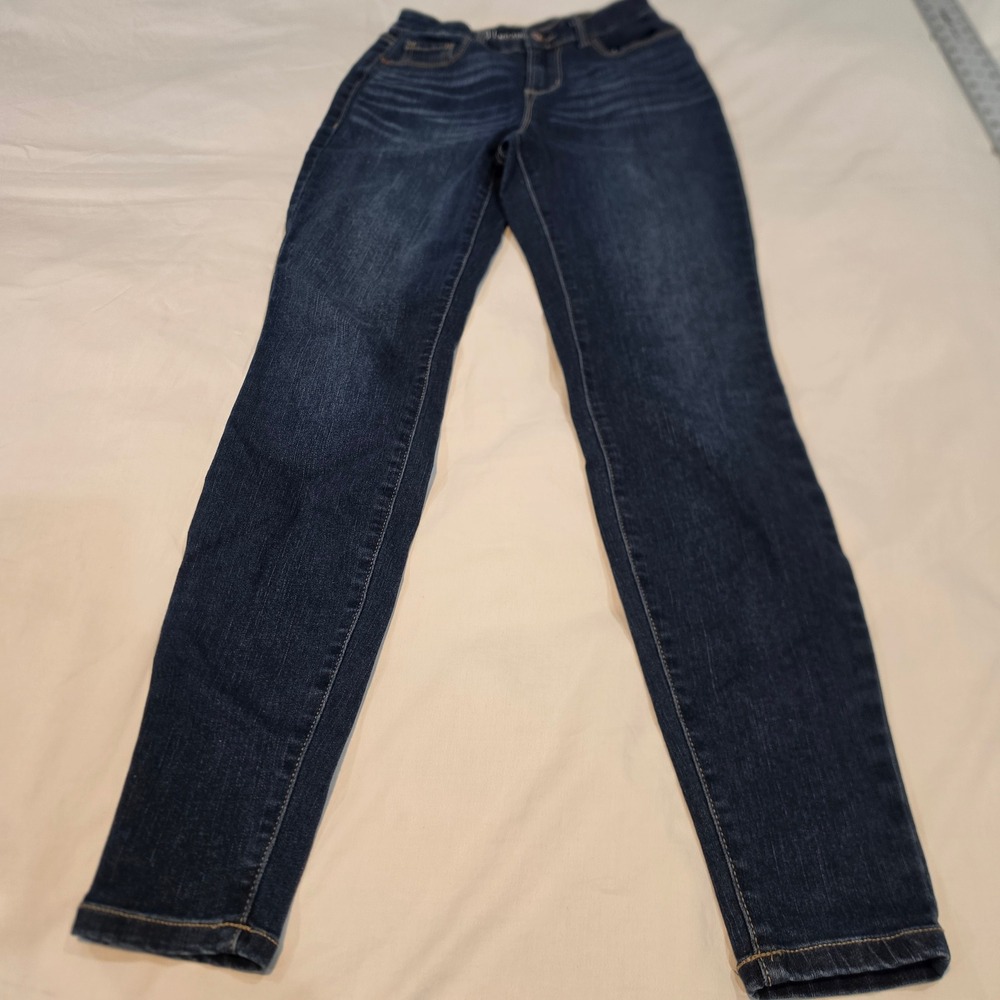 No Boundaries Skinny Jeans Womens 1 Dark Wash Excellent Stretch Whiskered Denim